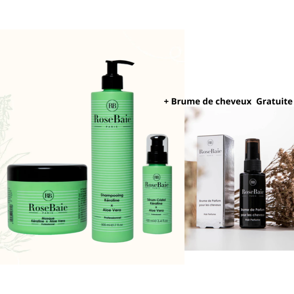 Gamme Aloe Vera X Kératine Rosebaie + Brume gratuite