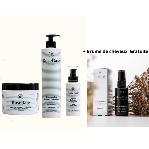 Pack gamme Biotine X Collagène Rosebaie + Brume gratuite