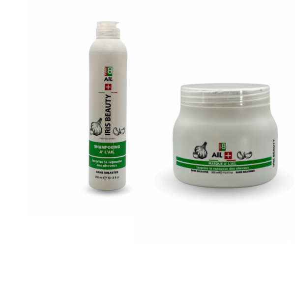 Pack anti chute des cheveux Iris Beauty - AIL Shampoing + Masque à l'ailue