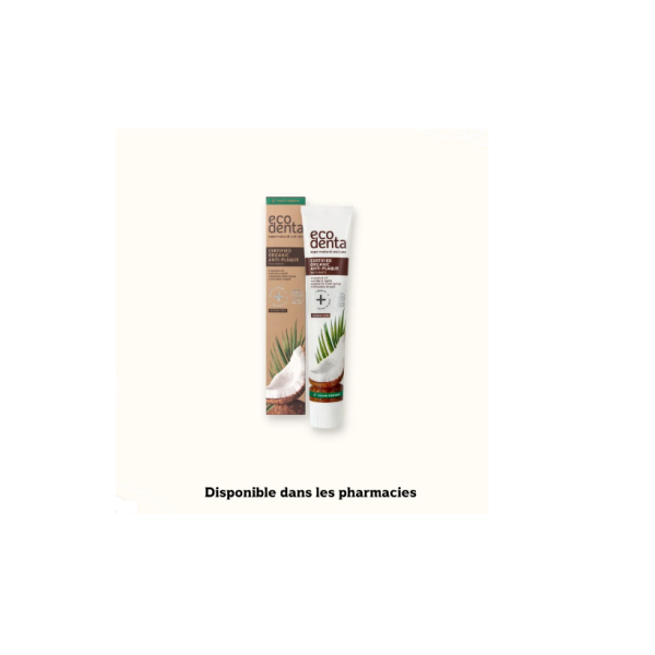 Dentifrice ECODENTA Contre La Plaque Dentaire À L’huile De Coco 75ml
