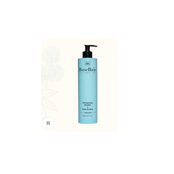 Shampoing Huile De Ricin X Kératine Rosebaie 500ML